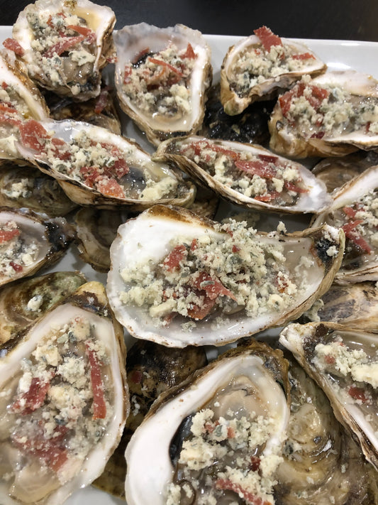 Oyster and Blue Cheese Crumble