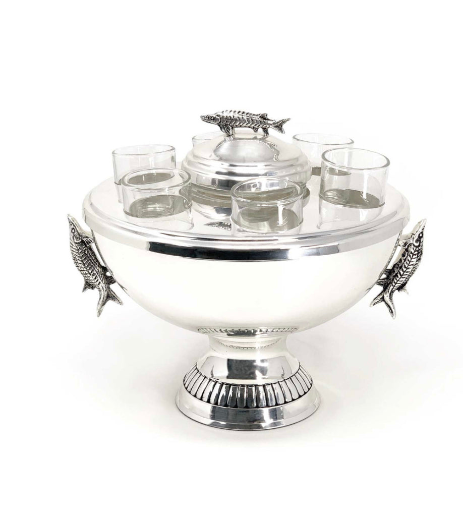 Caviar bowl with shot glass