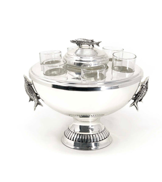 Caviar bowl with shot glass