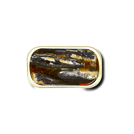 Nuri whole mackerel in olive oil, alternate view