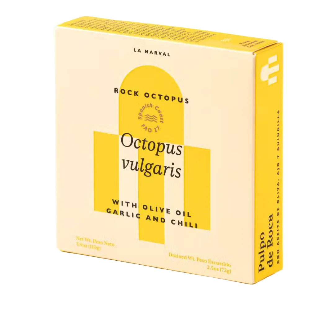 La narval premium rock octopus with olive oil, garlic and chili