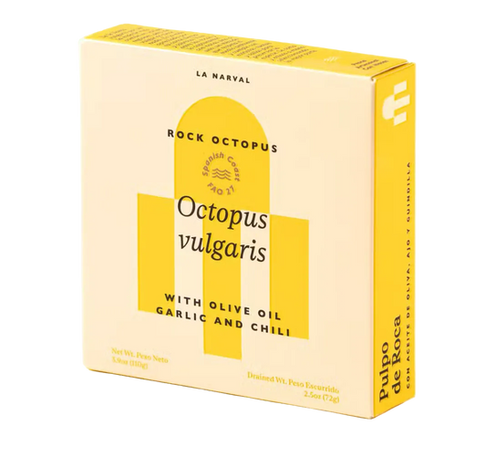 La narval premium rock octopus with olive oil, garlic and chili