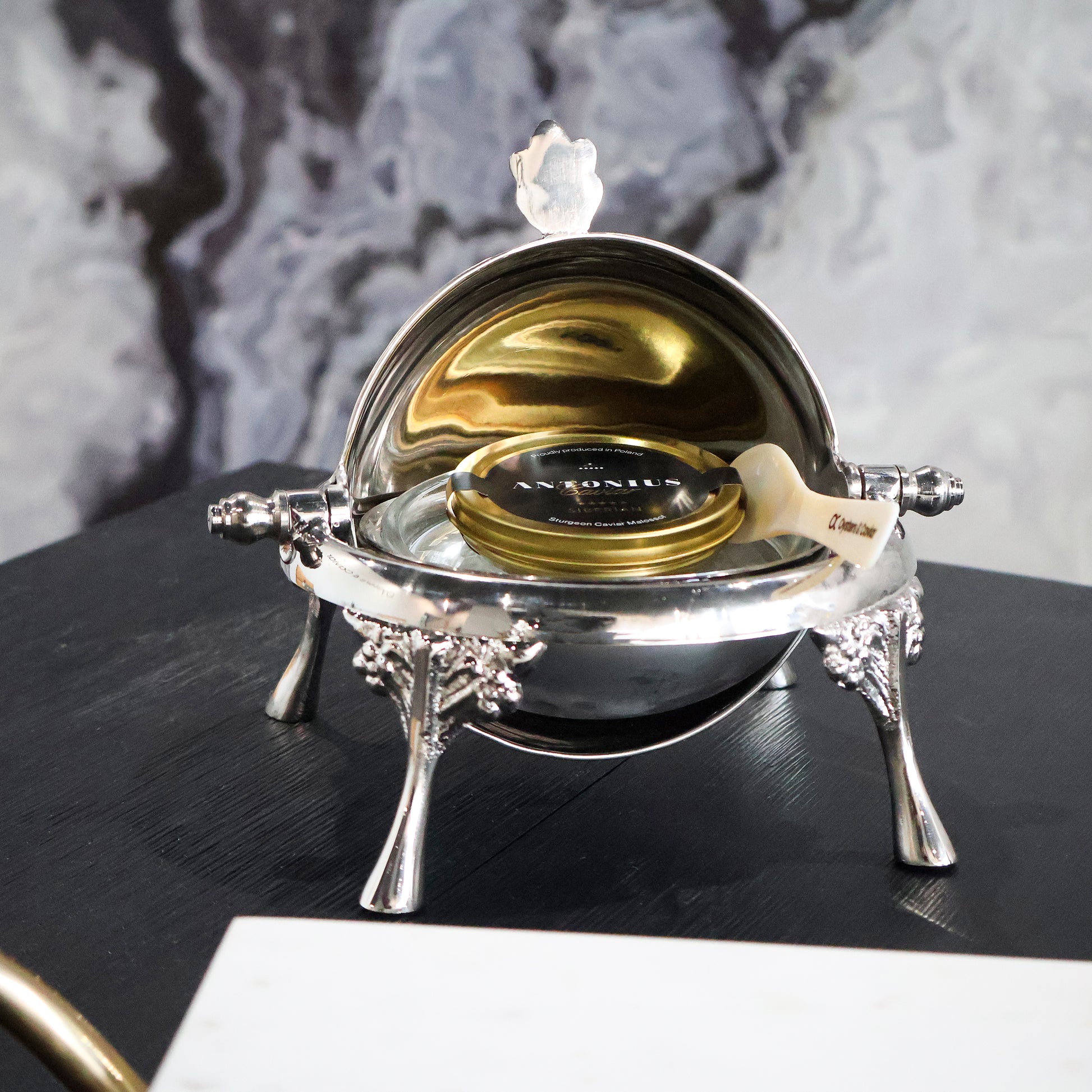 Stainless Steel Roll-top caviar server – Oysters & Caviar
