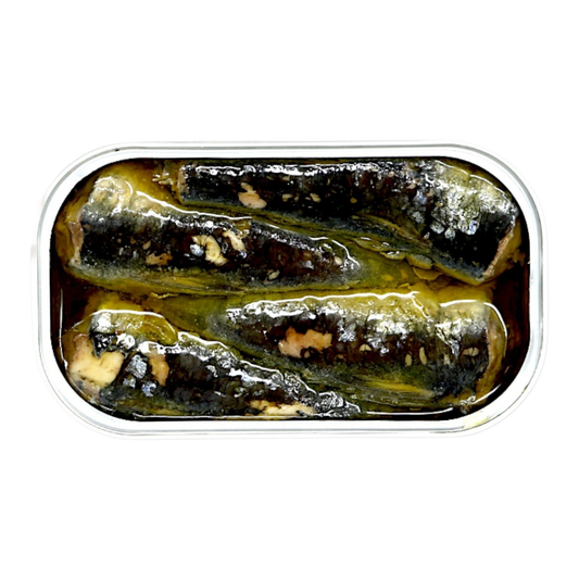 Cantara's House sardines in organic olive oil, alternate view