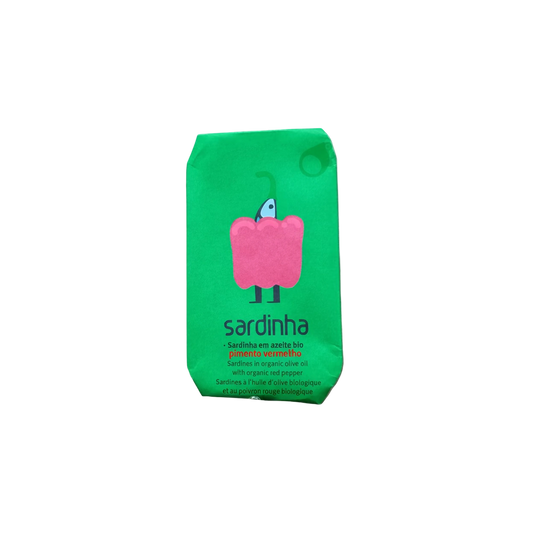 Sardinha House sardines in organic olive oil with organic red pepper, tin