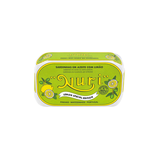 Nuri Special Edition sardines in olive oil with lemon, brand photograph