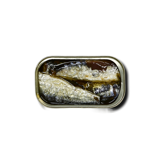 Nuri sardines in olive oil with lemon, alternate view