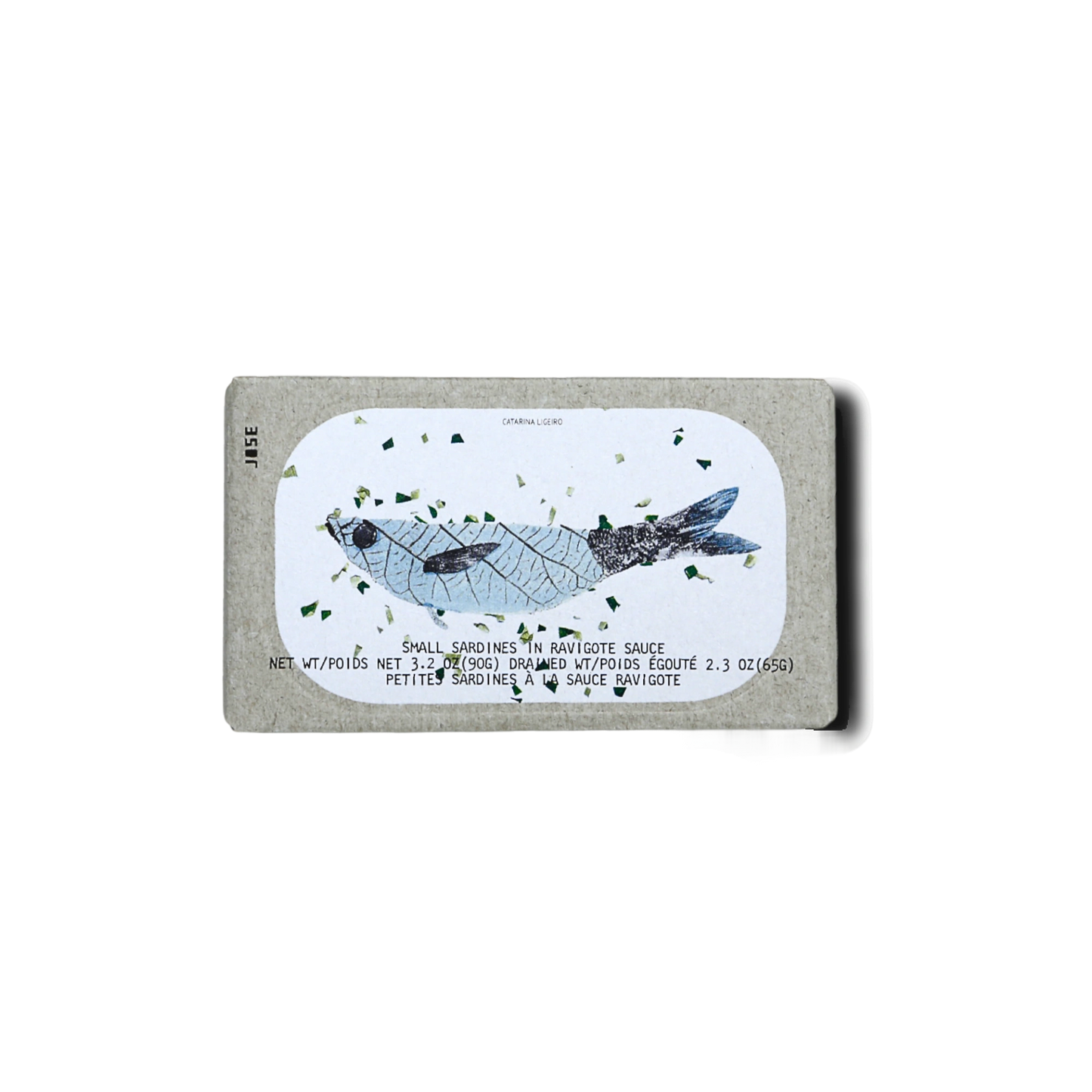 José Gourmet sardines in ravigote sauce, tin front view