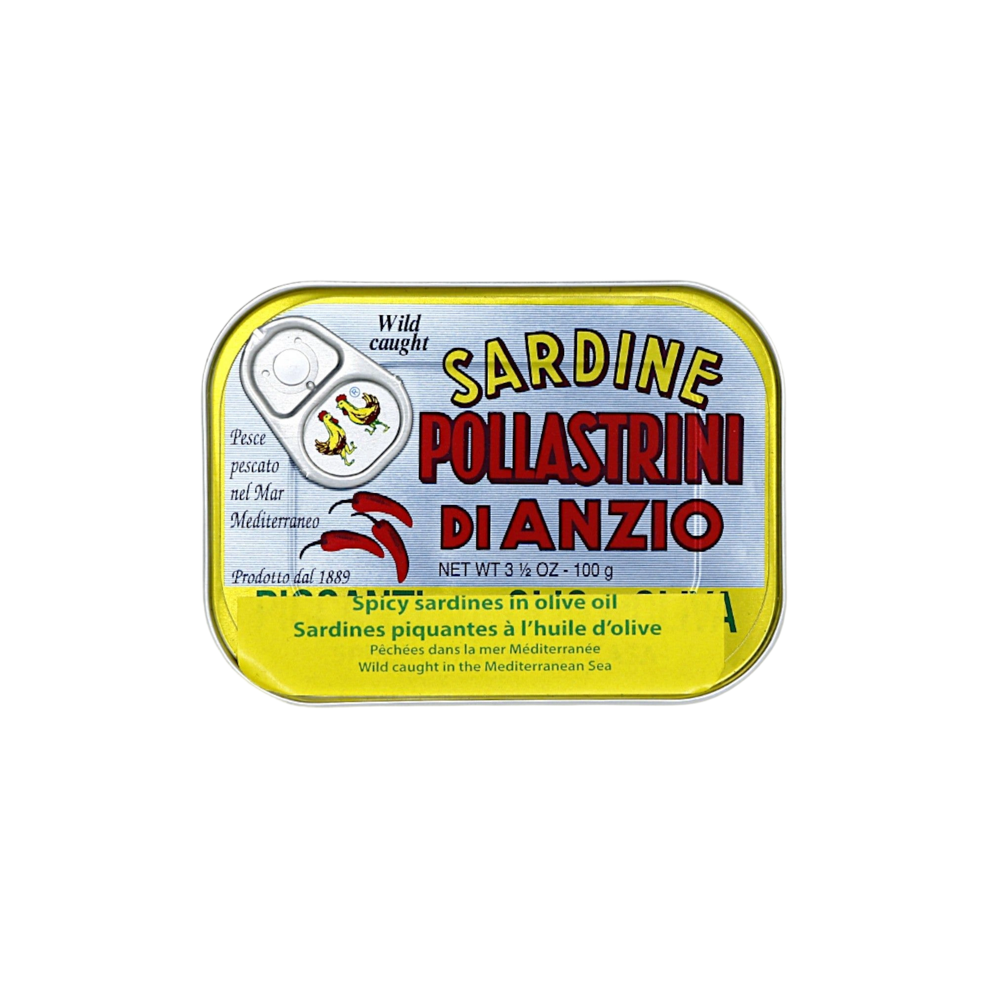 Pollastrini sardines in sunflower oil, tin