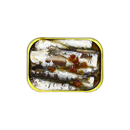 Pollastrini spicy sardines in olive oil, alternate view